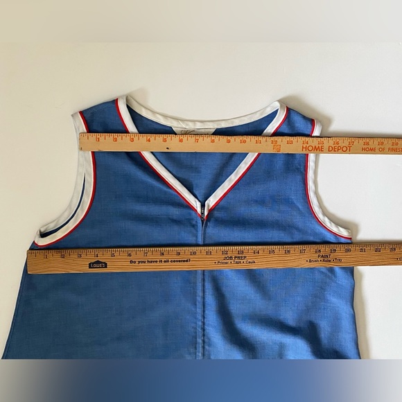Komar 70s vintage house blue sleeveless dress robe women’s size M/L - Picture 4 of 12